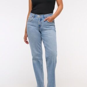 Abercrombie & Fitch The '90s Straight Mid Rise Curve Love Jeans 34 Regular